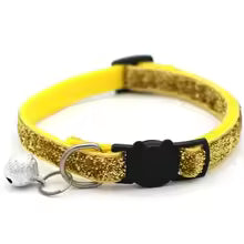 Adjustable Colorful Cat Collar with Bell for Pets